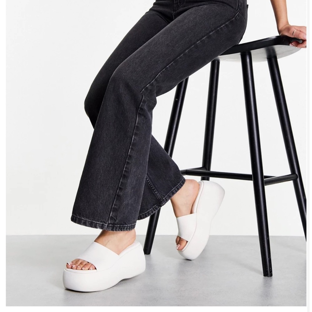Topshop Wren chunky platform heel in white